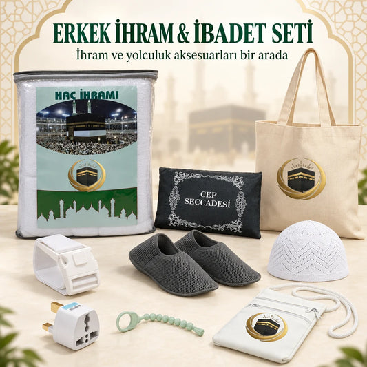 Erkek İhram ve İbadet Seti – İhram, Çanta ve Yolculuk Aksesuarları